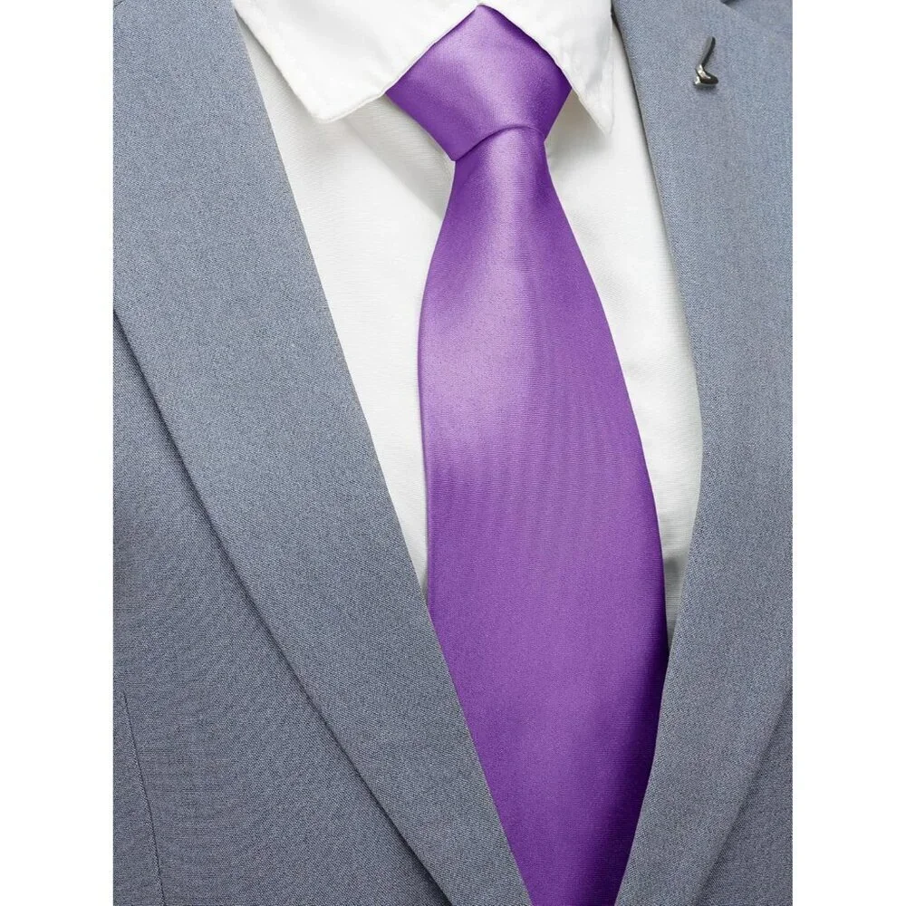 Men's Royal Purple Solid Color 8 Cm (3.15in) Polyester Formal Neck Ties